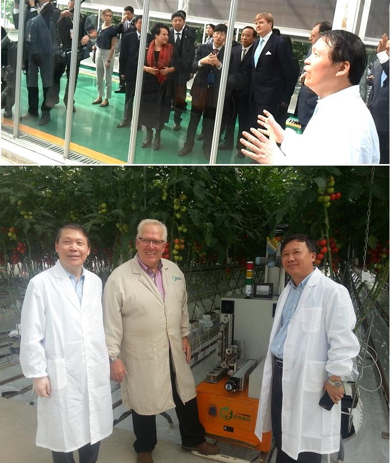 荷兰王国国王威廉·亚历山大旅行我校主持研制的植物生长智能巡视机械人-尊龙凯时